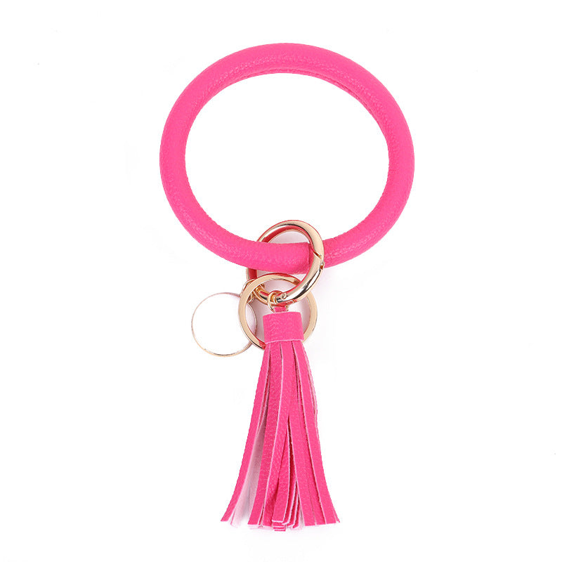 Wholesale Tie-dyed Bee Chrysanthemum Flag Simple Pu Leather Bracelet Keychain